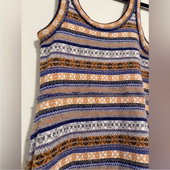 Free People Fair Isle Nordic Geometric Sweater Dress - Wool Blend M - Picture 4 of 14